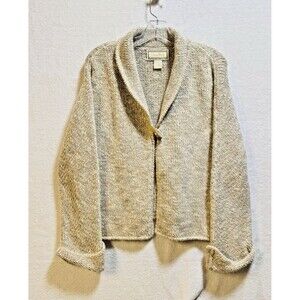 Mira‎ Flores 100% Alpaca Thick Knit Toggle Button Sweater Cardigan VTG Sz. Large